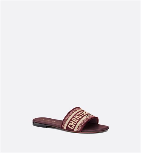 dway mule in embroidered cotton dior australia|Dway Slide Burgundy Embroidered Cotton .